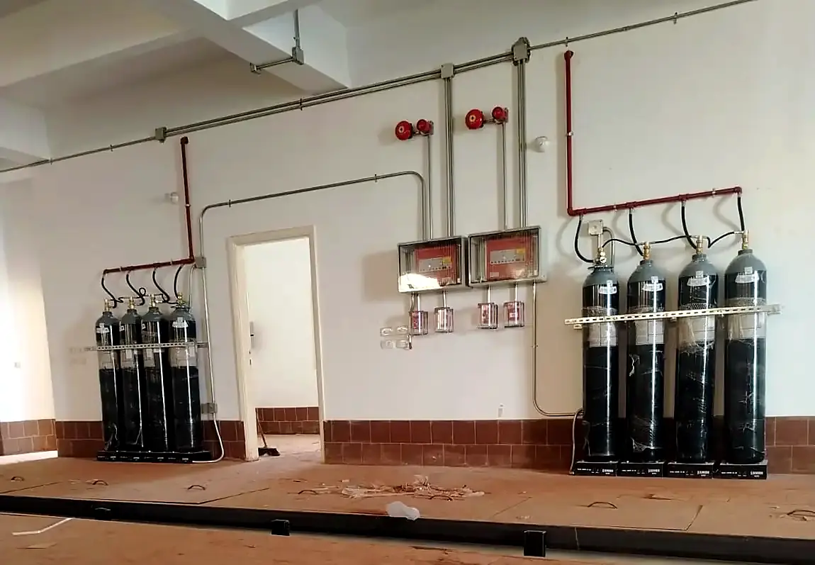 CO2 banks in an electrical room
